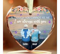 BSQUIELE Décoration de Noël commémorative personnalisée - Cadeau souvenir pour père - Nom et ailes personnalisés - Cadeau de condoléances pour la perte d'un être cher, papa et fils