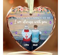 BSQUIELE Décoration de Noël commémorative personnalisée - Souvenir de la perte de la mère - Je suis toujours avec vous - Ornement mère et fils avec ailes d'ange pour sapin de Noël