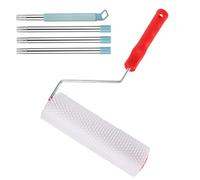 bssmmai 23cm Rouleau débulleur avec tige de 1,5 m de long, rouleau à pointes de compensation, rouleau à clous pour aérer les revêtements de sol