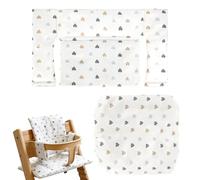 bssmmai Ensemble de Coussin pour Chaise Haute, Compatible avec Stokke Tripp Trapp, 2 Pièces, Coussin de Chaise Haute en 100% Coton Bio, Doux Coussin de Chaise Haute avec Fermeture