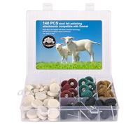 bssmmai Lot de 140 embouts de polissage en feutre de laine compatibles avec Dremel - Kit de polissage multifonction avec boîte de rangement - Pour métal, bois, bijoux, vélo, moyeu de roue