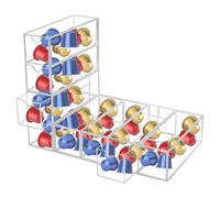 bssmmai Lot de 2 tiroirs de rangement pour capsules de café - Transparent - Compatible avec les capsules Nespresso - 24,7 x 17,6 x 6,6 cm - En acrylique - Avec 8 tiroirs