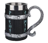 bssmmai Viking Wooden Barrel Beer Mug, Chope à bière faite à la main en bois avec doublure en acier inoxydable 600 ml, gobelet médiéval pour café/boisson/jus pour hommes