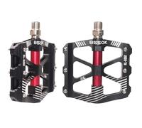 BSSOK Pédales de vélo, 3 roulements étanches, antidérapantes, en aluminium CNC fraisé 9/16", pour VTT, BMX, vélo de route
