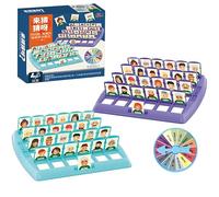 Bssowe Jeu de Société Classique, Jeu de Devine Qui Je suis, Jeu de Société pour Enfants en Famille, Qui Est-Ce, Jeu de Devinettes Raisonnement Cartes à Deviner Jeu Jouet, pour Enfants (Violet)