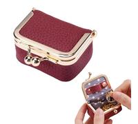 Bssowe Mini Boîte à Bijoux En Cuir Portable Pour Femme, Bordeaux | Écrin à Accessoires, Mini Boîte à Bagues De Voyage, Avec Serrure à Baiser, Pour Bagues Colliers Boucles d'Oreilles Bracelets