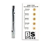 BSSTORE Clé à tube 6/7 + 5 buses 6 Mo gaz méthane universelles pour cuisines et fours | dimensions (petit 0,78-2 x moyen 1,03 - grand 1,30 - four 1,30) CG149