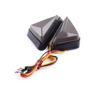 bssyung Indicateurs de moto 1 paire de clignotants latéraux DC Triangle pour indicateur lampe signalisation clignotant DRL encastré 0.96W .08A pour moto 12V ambre rouge