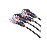 bssyung Indicateurs de moto Clignotant de pour moto pour Suzuki et pour Harley 4, pièces/lot, clignotant ambre, pour Scooter, lampe clignotante(Black Cover Clear)