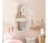 BST FURNH Miroir mural en forme de nuage gris, petit, taille complète, 112 x 53 cm, miroir de sol à longueur complète, miroir de corps pour la chambre, la salle de bain, le salon