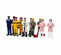 BSTCAR 10 Pièces Figurines Miniatures de Carrière Figurines à Échelle (5 | Policier/Enseignant/Médecin/Ouvrier du Bâtiment/Pompier