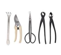 BSTCAR 5 Pièces Bonsaï Outil Kit en Acier Au Carbone Bonsaï Ciseaux Râteau Branche Cutter Sécateur Pinces Jardin Outils À Main