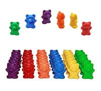 BSTCAR 60 Pièces Comptage Tri Ours Jouet Quatre Couleurs Compteur Ensemble Arc-en-Ciel Ours Jouet activité Jouets Montessori Comptage Correspondant Jeux pour 3 4 5 Ans Enfan (comme indiqué)