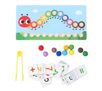 BSTCAR Clip en Bois Perle Jouet Enfants bébé Chenille Jeux de société Comptage Mathématique et Montessori Puzzle Puzzle éducation Précoce Puzzle Jeu de société