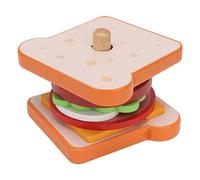 BSTCAR Faire Semblant de Jouer Ensemble de Nourriture en Bois Mignon Jouer Nourriture Hamburger Restauration Rapide Ensemble de Jeu de Cuisine Jeu de Rôle Jouets pour Enfants (Sandwich)