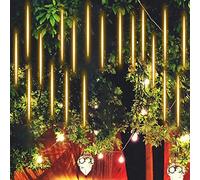 BSTCAR Guirlande lumineuse de pluie tombante de 20 cm - 8 tubes - Guirlande lumineuse LED - Pour le jardin, la pluie de météores - Pour Halloween, Noël, vacances, fête, maison, terrasse, extérieur