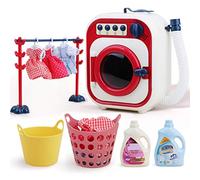 BSTCAR Mini jouet de machine à laver pour enfants, jouet électronique, jouet ménager, machine à laver avec divers accessoires et fonctions, améliorer les compétences