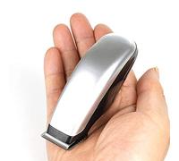 BSTCAR Mini tondeuse à barbe portable, kit de soins, tondeuse à cheveux à piles, sans fil, ciseaux de coiffure pour hommes (Argent)