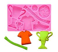 BSTCAR Moule à Fondant de Football en Silicone, Vêtements/chaussures/cou pe du Monde/moule de Football, Plateau de Cuisson DIY pour Fête D'anniversaire et de Mariage, Gâteau DIY