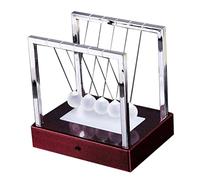 BSTCAR Pendule Newton avec lumière LED, 5 boules d'équilibre en verre lumineuses, pendule Newton Science, Pendule Ornements Art In Motion Jouet Décoration de bureau 12 x 9 x 12 cm