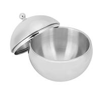 BSTCAR Seau à glace rond de 18cm avec couvercle, petit tonneau à glace sphérique en acier inoxydable Récipient réfrigérant isolé à double paroi 2L
