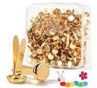 BSTDAYEVER Attache Parisienne Mini Brads 200pcs Métal Ronde Brads 8X18mm Or Métal Attaches Broches Fendues Antirouille und Sûr pour I'école Le Bureau Les Lettres Les Travaux Manuels Scrapbooking