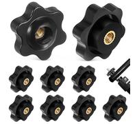BSTDAYEVER Bouton de Serrage Filetage Moleté Écrous Étoile Tête M5x25 9Stk | Écrous Serrage Bouton Antidérapant Ecrou Étoile Isolation Bonne Ténacité pour Mécaniques Industrie Mobilier Équipement