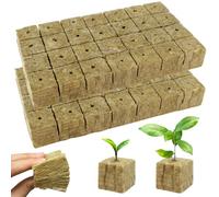 BSTDAYEVER Laine Roche Hydroponique Blocs Cubes Culture Soilless 4x4x4cm | 56pcs Bouchons De Plantes en Laine Cubes Bonne Respirabilité pour Bouturage la Culture et la Transplantation de Semis