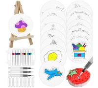 BSTDAYEVER Magic Puffy Paint Peinture Gonflante Papier de Peinture Texturé en Mousse Cercle avec Motif Dessin 3D Drawing Magic Canvas Sponge Magique Foam Texture Painting Kit pour Enfants