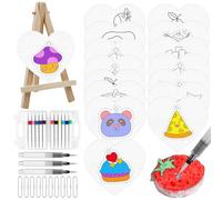 BSTDAYEVER Magic Puffy Paint Peinture Gonflante Papier de Peinture Texturé en Mousse Cœur avec Motif Dessin 3D Drawing Magic Canvas Sponge Magique Foam Texture Painting Kit pour Enfants