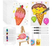 BSTDAYEVER Magic Puffy Paint Peinture Gonflante Papier de Peinture Texturé en Mousse Rectangle Dessin 3D Drawing Magic Canvas Sponge Magique Foam Texture Painting Kit pour Enfants