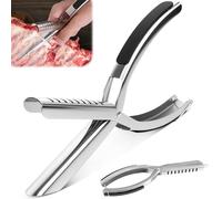 BSTDAYEVER Rib Prep Pro Outil de Retrait de Membrane en Acier Inoxydable Préparation des Côtes de Barbecue Design Ergonomique BBQ Rib Skinner pour Eplucher sans Effort Les Membranes