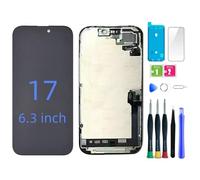 bstdianzi Écran de rechange pour iPhone 17 6,1" LCD 3D écran tactile Full HD Digitizer Cadre Assemblée (A2848, A3101, A3102, A3104) avec kit d'outils de réparation d'écran protecteur d'écran adhésif