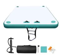 Bsteciar Plateforme Gonflable Flottante, Bouee Piscine pour 3-5 Personnes,Matelas Gonflable Piscine Quai D'îLe Flottant pour Le Lac, Mer, Piscine Et OcéAn (Bleu, 2M x 1.5M)