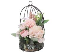 BSTiltion Cage à oiseaux décorative en métal pour pot de fleurs de style vintage à suspendre pour décoration d'intérieur (rose)