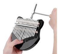 BSTiltion Kalimba Crystal Fox Shape Piano à pouce 17 touches pour débutants facile à apprendre avec sac (Noir)