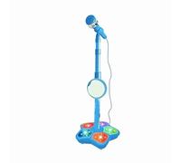 BSTiltion Microphone intégré en plastique pour enfant avec support Bleu | Microphone pour enfants avec support, support de microphone léger pour tout-petit, taille : 100,1 x 21,1 cm