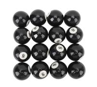 BSTiltion Pool Eight Balls Lot de 16 boules de billard en résine noire de qualité supérieure pour salle de jeux Diamètre 5,8 cm