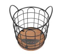 BSTiltion Support de dosettes de café élégant en fil métallique pour comptoir de cuisine, base en bois lestée pour le rangement des capsules de café, finition résistante à l'érosion, 1 unité (noir)