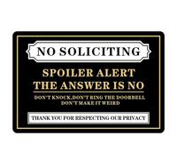 BSTIONYI Panneau « No Soliciting » pour porte d'entrée de maison/bureau, « Don't Knock, Don't Ring » - En acrylique épais - Autocollant amusant pour porte de magasin - 15 x 9,9 cm (sans sollicitation
