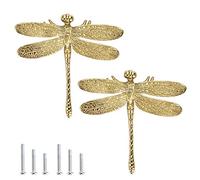 BSTKEY 2 Pack laiton tiroir bouton poignée, armoire armoire vanité poignée - boutons de meubles avec vis par Dragonfly Design