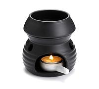 BSTKEY Brûleur à Huile Essentielle en céramique avec cuillère à Bougie, brûleur à Huile décoratif pour la Maison, modèle Gourde, Noir