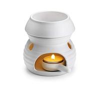 BSTKEY Brûleur de cire en céramique avec cuillère à bougie, modèle Gourd (blanc)