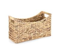 BSTKEY Panier de rangement en jacinthe d'eau naturelle pour papier toilette, tissé à la main, organiseur de papier toilette, porte-revues, porte-journaux, panier de rangement pour serviettes en papier
