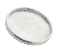 BSTKEY Plateau rond en marbre naturel de 25 cm, assiette de rangement décorative pour cuisine, salle de bain, commode, table basse, gris