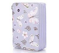 BSTKEY Trousse à crayons avec 200 emplacements pour crayons de couleur, trousse à crayons avec fermeture éclair pour crayons de couleur, papeterie, violet, 28*20*8cm, Mode