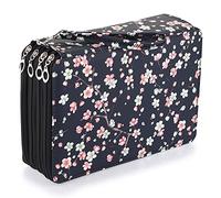 BSTKEY Trousse de rangement multifonction avec fermeture éclair pour crayons de couleur, papeterie, Prune noire, 200 Slots, Mode