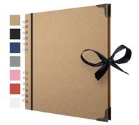 Bstorify Albums photos de scrapbooking - 60 pages (21 x 21 cm) - Marron - Papier kraft épais - Idéal pour vos albums de scrapbooking - Projets d'art et d'artisanat