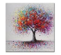 bstrait arbres paysage peinture à l'huile couleur pop art impression sur toile - Aueq - moderne maison murale