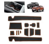 BSTW pour Dacia Duster III 2024-2026 Tapis Antidérapants pour Dacia Duster Essential Expression Journey Extreme Tapis en Caoutchouc pour Console Centrale, Porte Verres, Rainure de Porte (Orange)
